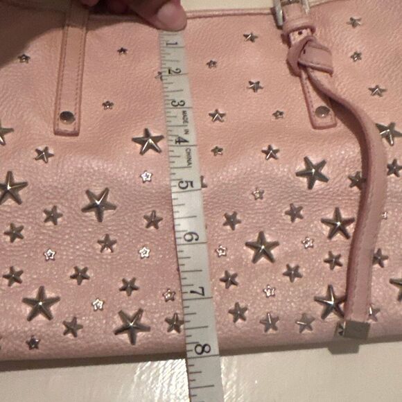 Jimmy Choo Sasha Star Studded Tote Bag Light Pink Silver Grunge Punk Whimsigoth - Picture 12 of 16